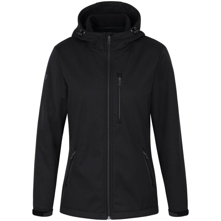 JAKO Softshell Jacket Premium (Hood, wind and water repellent) black Women