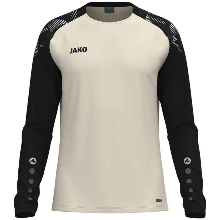 JAKO Sport Long Sleeve Shirt Sonic Sweat (quick-drying, durable) cream white/black children