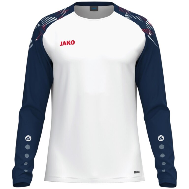 JAKO Sport Long Sleeve Shirt Sonic Sweat (quick-drying, durable) white/navy/red men's