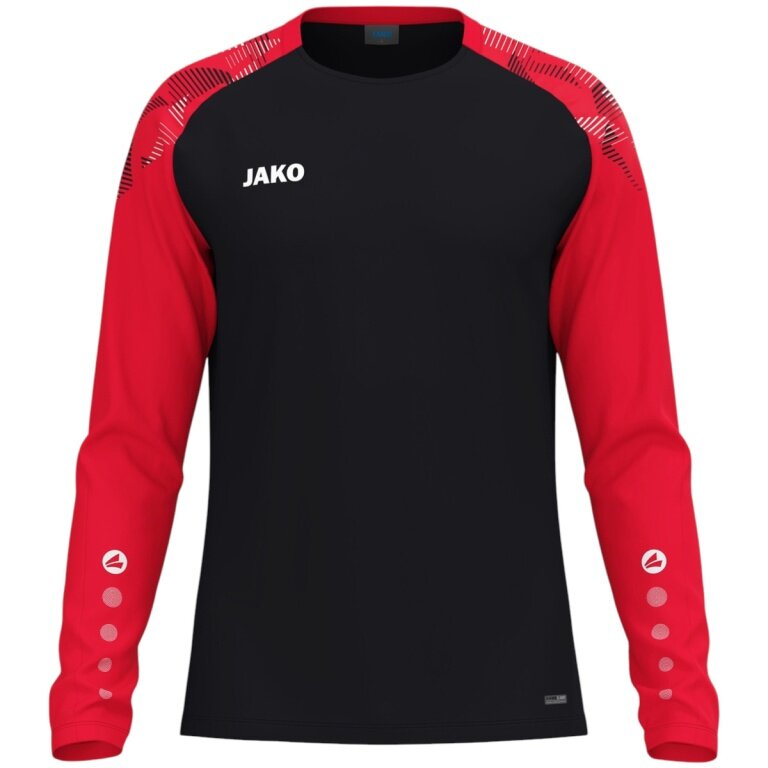 JAKO Sport Long Sleeve Shirt Sonic Sweat (quick-drying, durable) black/red men's