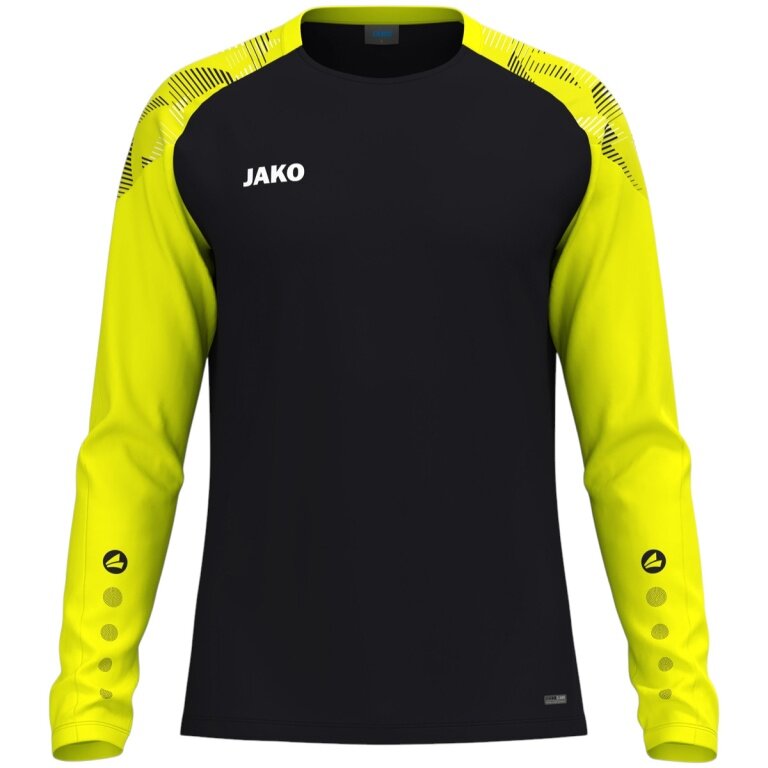 JAKO Sport Long Sleeve Shirt Sonic Sweat (quick-drying, durable) black/yellow children