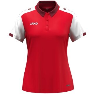 JAKO Sport Polo Dynamic (100% recycled Polyester) red/white/dark red Ladies