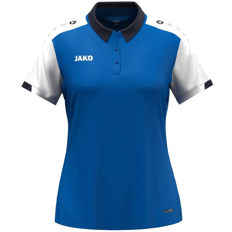 JAKO Sport Polo Dynamic (100% recycled Polyester) royal blue/white/navy blue Ladies