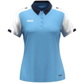 JAKO Sport Polo Dynamic (100% recycled Polyester) sky blue/white/navy blue ladies