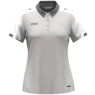 JAKO Sport Polo Dynamic (100% recycled Polyester) light grey/white/grey Ladies