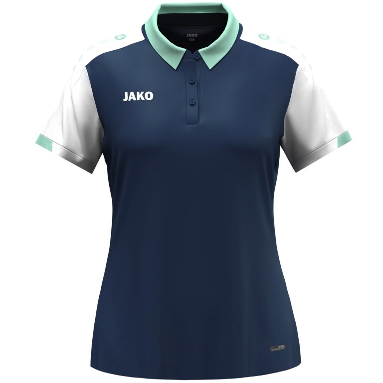 JAKO Sport Polo Dynamic (100% recycled Polyester) navy blue/white/mint green ladies