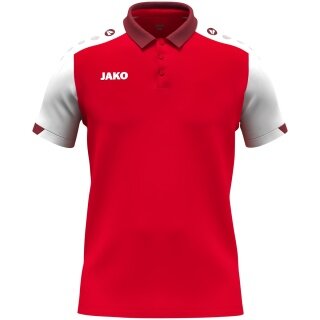 JAKO Sport Polo Dynamic (Polyester Mini Piqué) red/white/dark red men's
