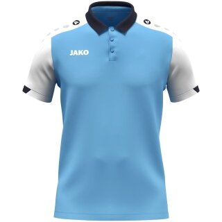 JAKO Sport Polo Dynamic (Polyester Mini Piqué) sky blue/white/navy blue men's
