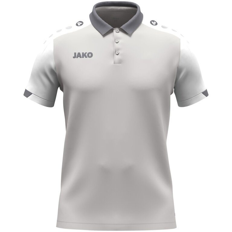 JAKO Sport Polo Dynamic (Polyester Mini Piqué) light grey/white/grey men's