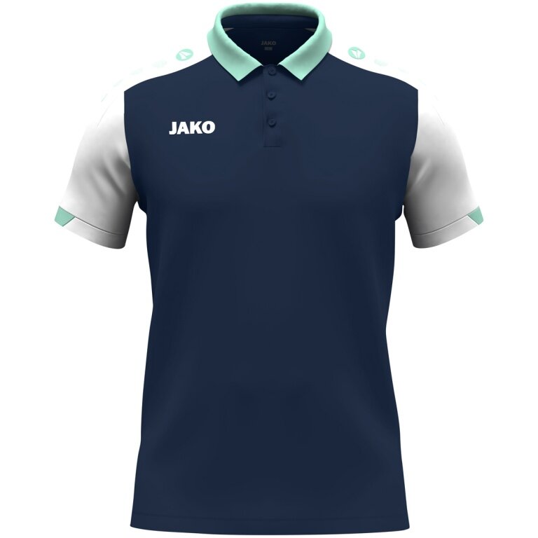 JAKO Sport Polo Dynamic (Polyester Mini Piqué) navy blue/white/mint green men's