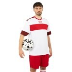 JAKO Sport T-shirt Club 92 Jersey (V-neck, Retro Charm, Oversized Cut) short-sleeved white/red men's