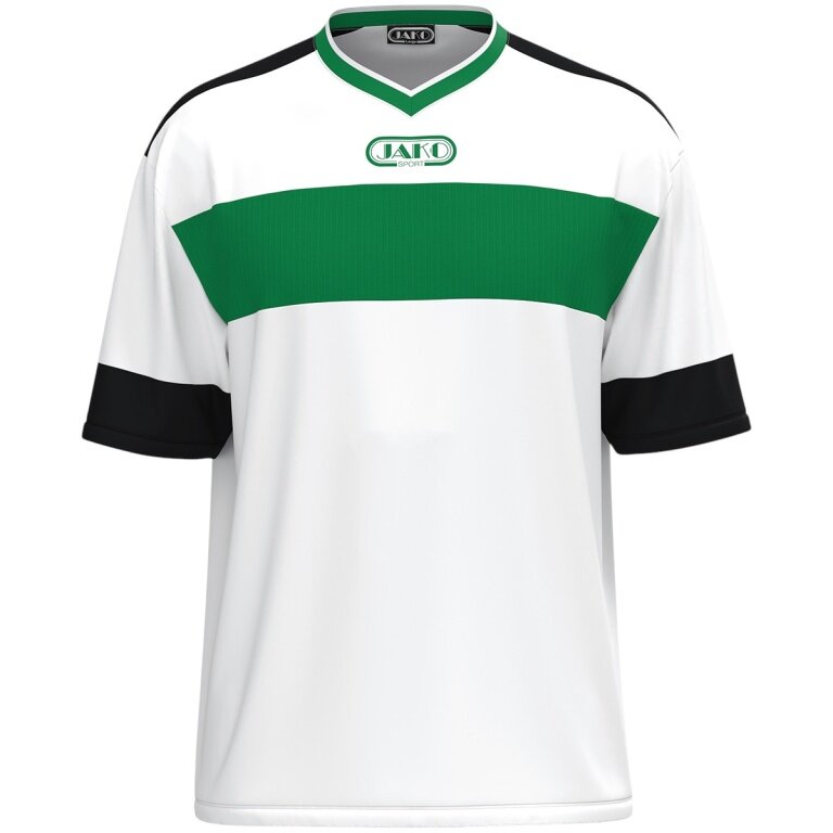 JAKO Sport T-shirt Club 92 Jersey (V-neck, Retro Charm, Oversized Cut) short-sleeved white/green men's