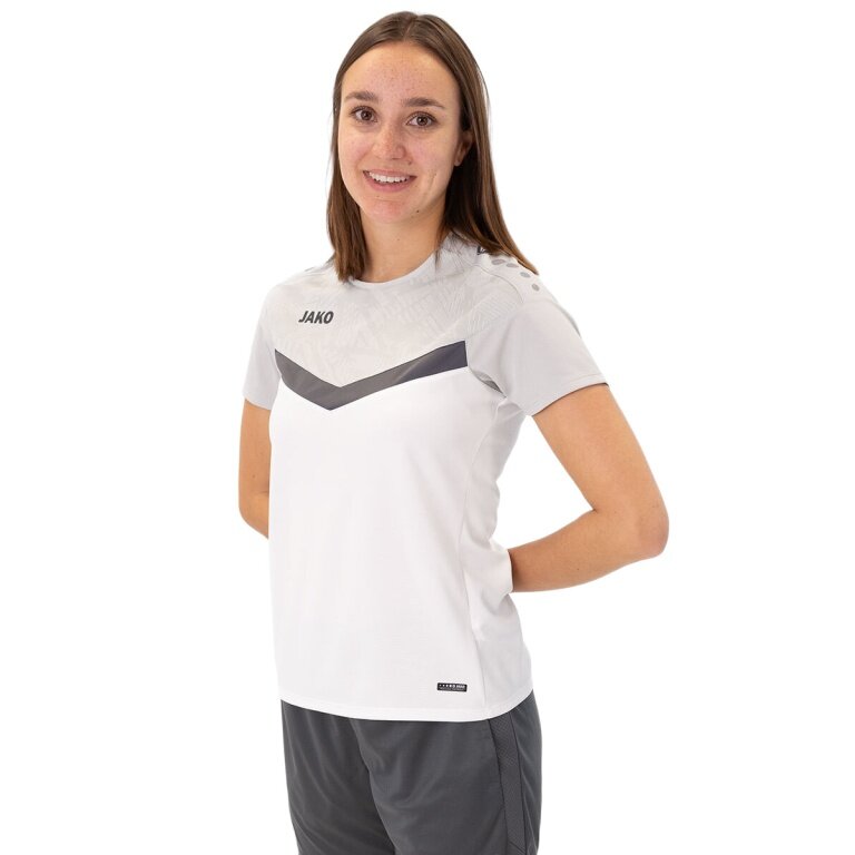 JAKO Sport Shirt Iconic (Polyester Micro Mesh) white/light grey/charcoal grey Ladies