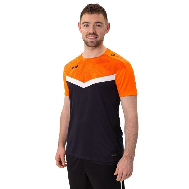JAKO Sport T-shirt Iconic (Polyester Micro Mesh) black/neon orange Men's