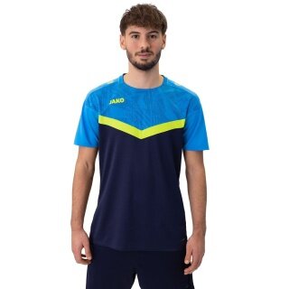JAKO Sport T-shirt Iconic (Polyester Micro Mesh) navy blue/light blue/yellow Men's