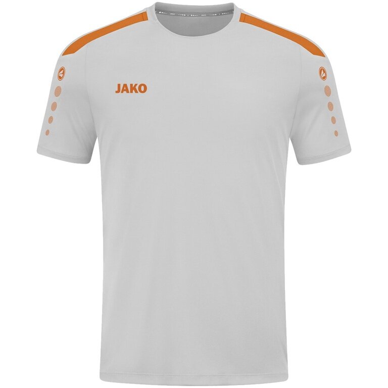 JAKO Sport T-shirt Jersey Power (Polyester Interlock, durable) light grey/orange Children