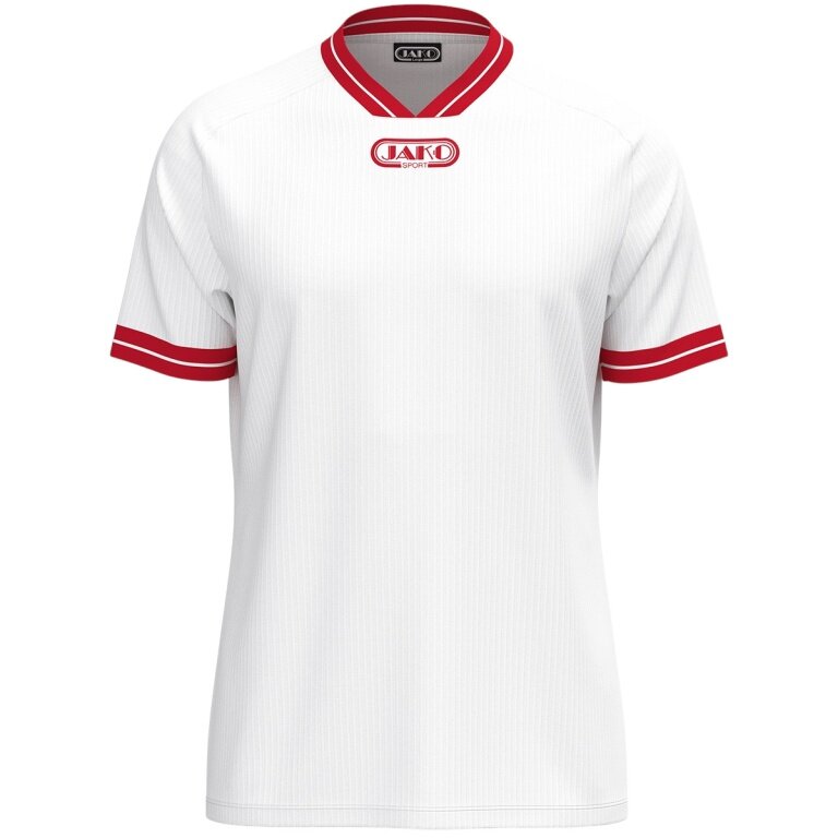 JAKO Sport T-shirt Retro Jersey (V-neck, breathable) short-sleeved white/red men's