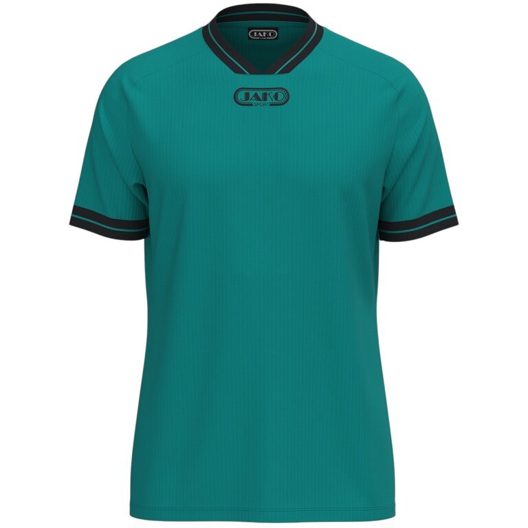 JAKO Sport T-shirt Retro Jersey (V-neck, breathable) short-sleeved turquoise blue men's