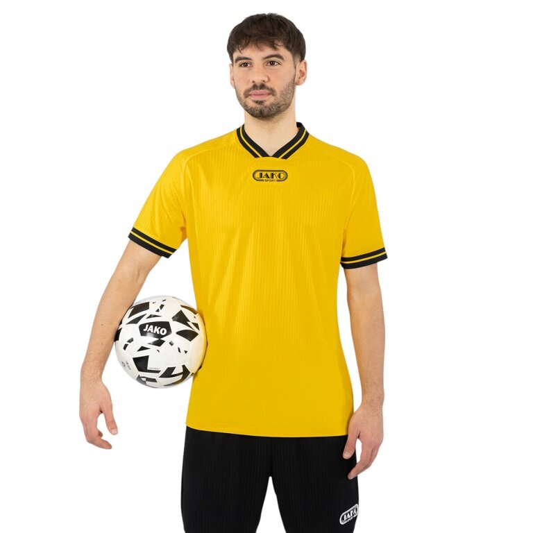 JAKO Sport T-shirt Retro Jersey (V-neck, breathable) short-sleeved yellow/black men's