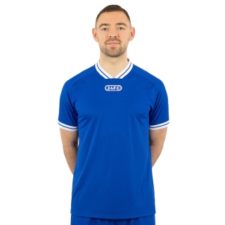 JAKO Sport T-shirt Retro Jersey (V-neck, breathable) short-sleeved royal blue/white men's