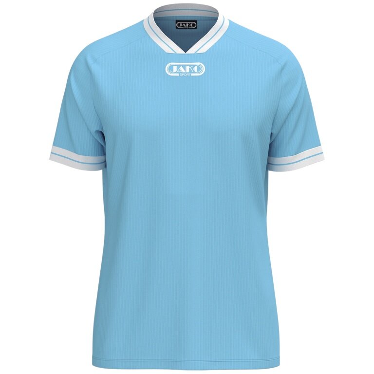JAKO Sport T-shirt Retro Jersey (V-neck, breathable) short-sleeved light blue/white men's