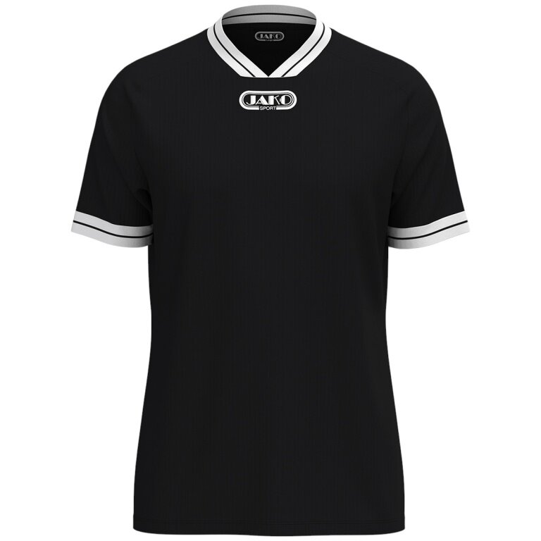 JAKO Sport T-shirt Retro Jersey (V-neck, breathable) short-sleeved black/white men's