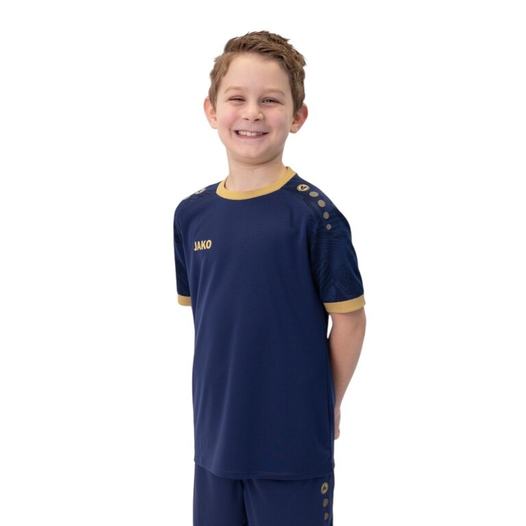 JAKO Sports T-shirt Jersey Iconic (Polyester Interlock) navy blue/gold Children