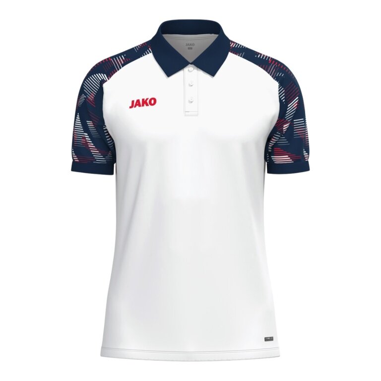 JAKO Sport Polo Sonic (light, breathable) white/navy blue/red men's