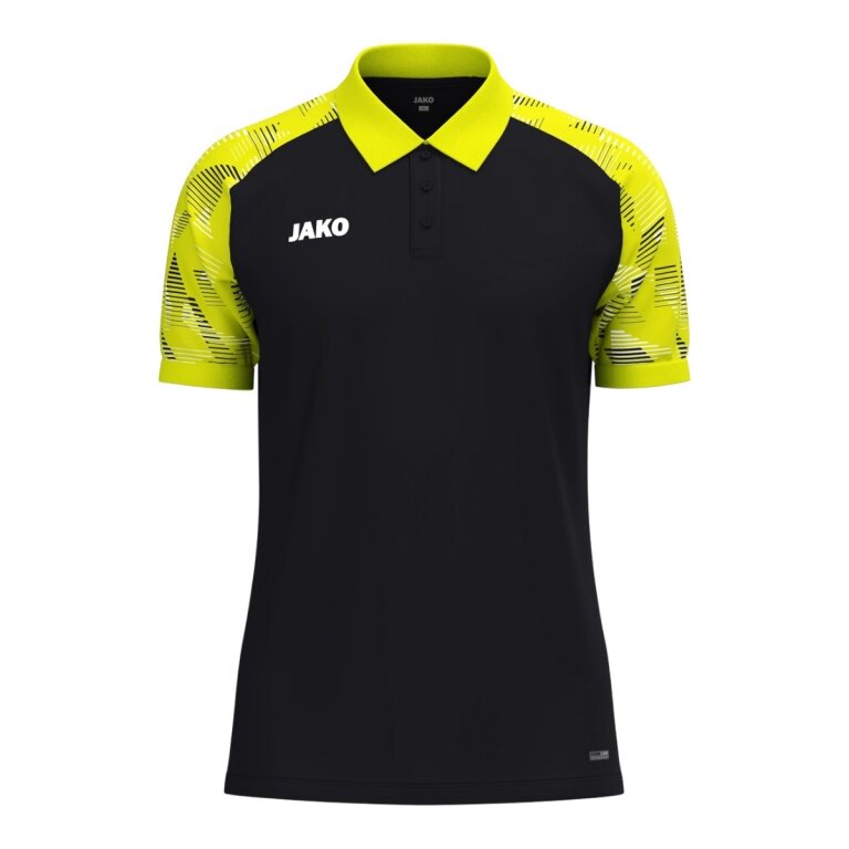 JAKO Sport Polo Sonic (lightweight, breathable) black/neon yellow men's
