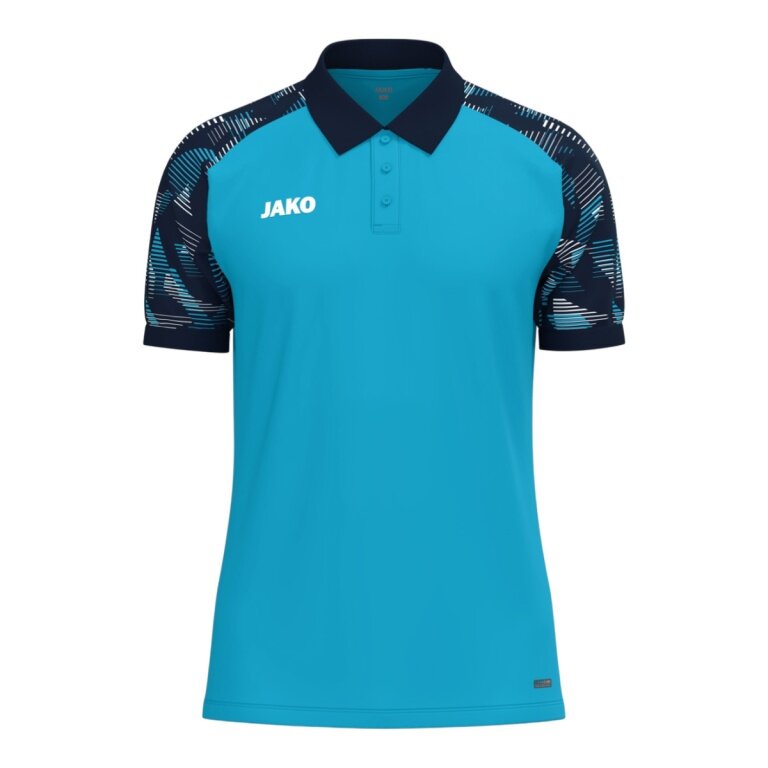 JAKO Sport Polo Sonic (light, breathable) aqua blue/navy blue boys