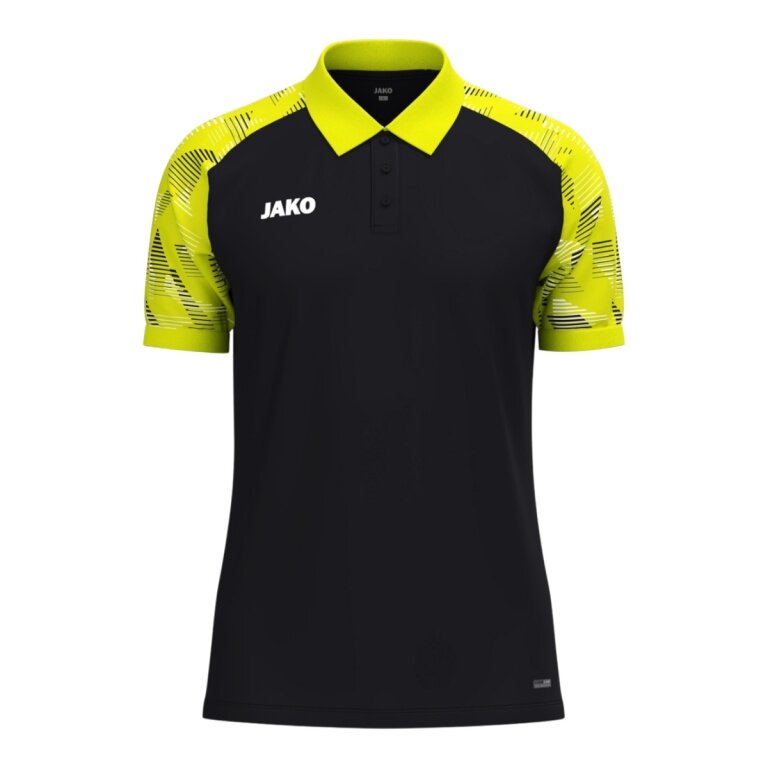JAKO Sport Polo Sonic (lightweight, breathable) black/neon yellow boys