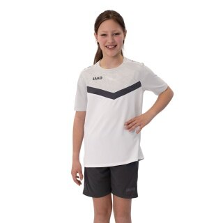 JAKO Sport T-shirt Iconic (Polyester Micro Mesh) white/light grey/charcoal grey children
