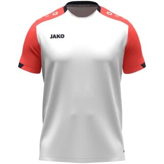 JAKO Sport T-shirt Dynamic (100% recycled polyester) white/coral red/navy blue children