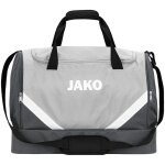 JAKO Sports Bag Iconic with Bottom Compartment (Size M - 60 Litres) Light Grey/Dark Grey - 55x27x41cm