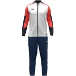 JAKO Training Suit Polyester Dynamic (Jacket and Trousers, sporty cut) white/coral red/navy blue Children