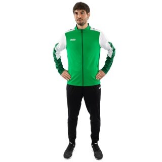 JAKO Training Suit Polyester Dynamic (Jacket and Trousers, sporty cut) green/white/dark green Men's