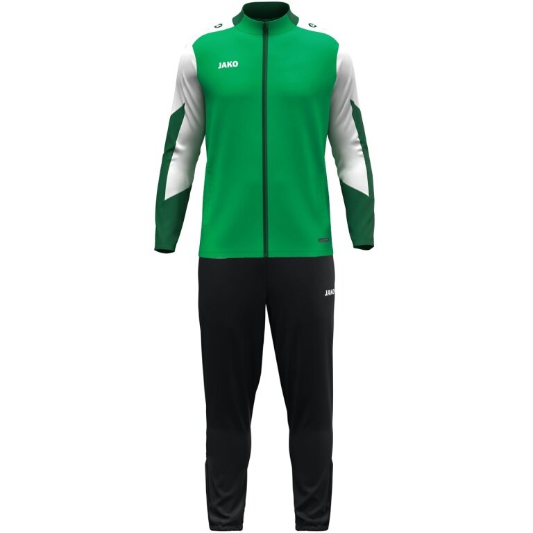 JAKO Training Suit Polyester Dynamic (Jacket and Trousers, sporty cut) green/white/dark green children