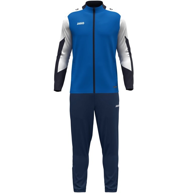 JAKO Training Suit Polyester Dynamic (Jacket and Trousers, sporty cut) royal blue/white/navy blue Children
