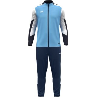 JAKO Training Suit Polyester Dynamic (Jacket and Trousers, sporty cut) sky blue/white/navy blue Children