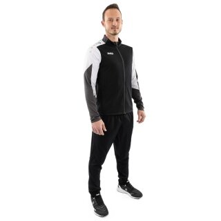 JAKO Training Suit Polyester Dynamic (Jacket and Trousers, sporty cut) black/white/anthracite grey Men's