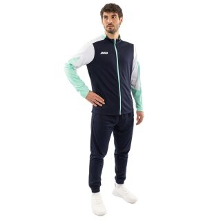 JAKO Training Suit Polyester Dynamic (Jacket and Trousers, sporty cut) navy blue/white/mint green men's
