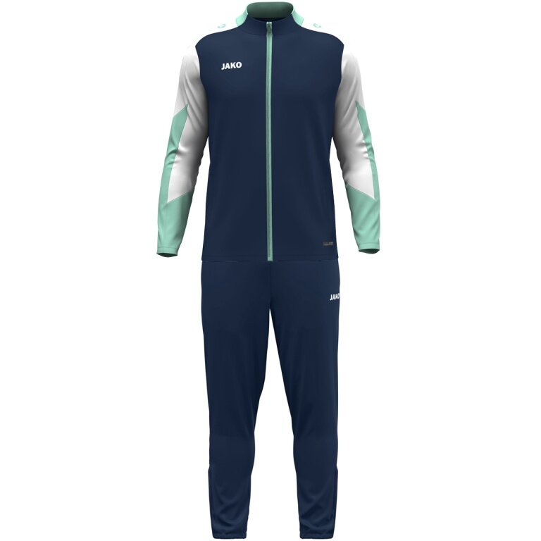 JAKO Training Suit Polyester Dynamic (Jacket and Trousers, sporty cut) navy blue/white/mint green children
