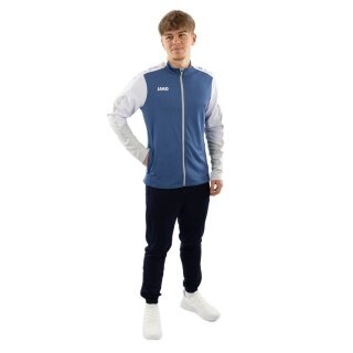 JAKO Training Suit Polyester Dynamic (Jacket and Trousers, sporty cut) midnight blue/white/light grey Men's