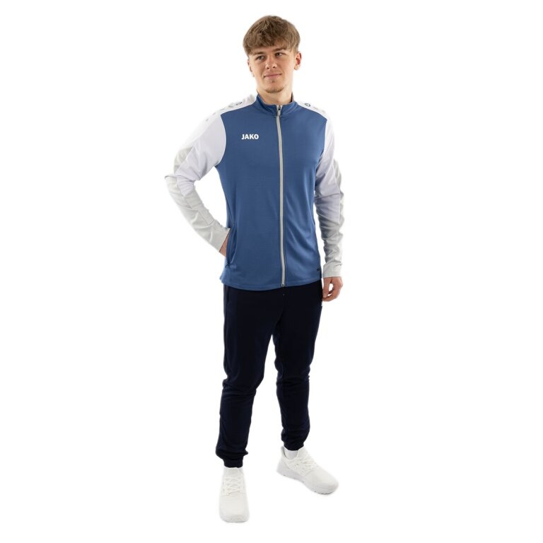 JAKO Training Suit Polyester Dynamic (Jacket and Trousers, sporty cut) midnight blue/white/light grey Men's