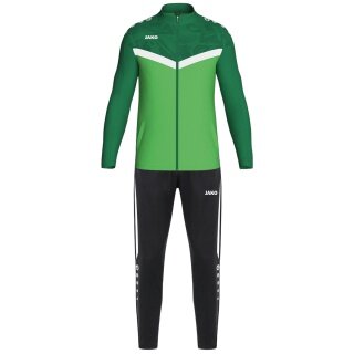 JAKO Polyester Training Suit Iconic (Jacket and Trousers, sporty cut) green/dark green men's
