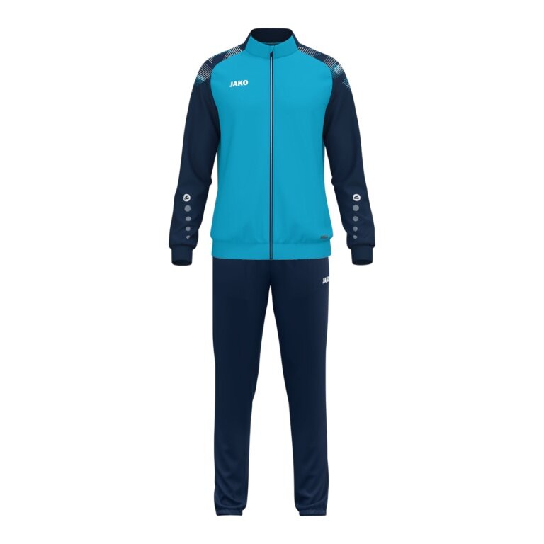 JAKO Tracksuit (Polyester Suit) Sonic - 100% recycled Polyester - aquablue/navy blue Men's