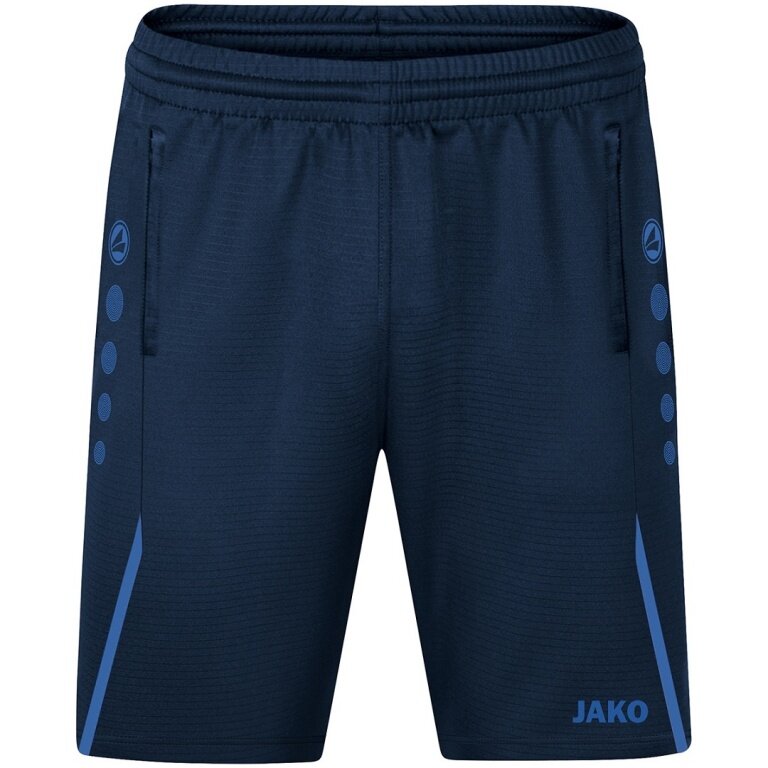 JAKO Training Pants (Short) Challenge - Double-Stretch-Knit, Side Pockets with Zipper - dark blue/royal Boys