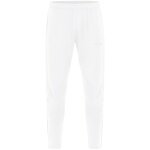 JAKO Training Pants Power (Stretch-Knit-Polyester, Side Pockets with Zip) long white Kids
