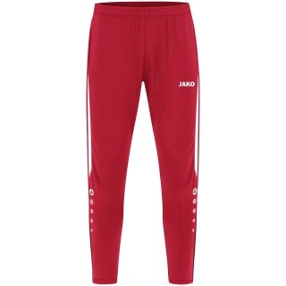 JAKO Training Pants Power (Stretch-Knit-Polyester, Side Pockets with Zip) long red/white Men