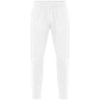 JAKO Training Pants (Polyester Pants) Power (elastic, side pockets with zipper) long white Kids